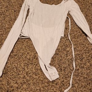 Double Zero White Long Sleeve Bodysuit